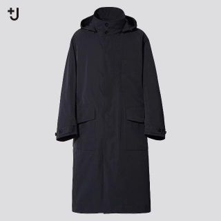 ユニクロ(UNIQLO)のユニクロ +J プラスJ オーバーサイズフーデッドロングコート ブラック S(ダウンジャケット)