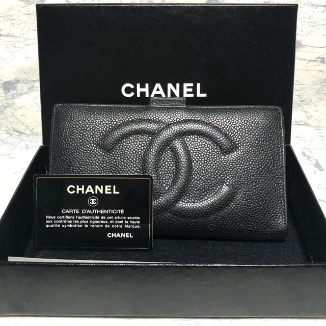 CHANEL - 箱付き‼️CHANEL シャネル ココマーク キャビアスキン 長財布