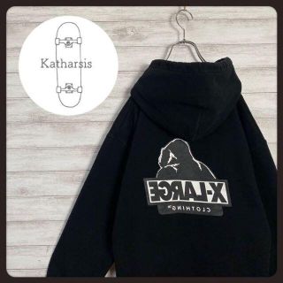 エクストララージ(XLARGE)の【即完売モデル】エクストララージ　こっち向けよG バックプリント　パーカー(パーカー)