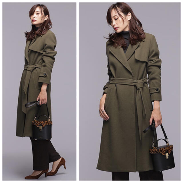 美品 ナノユニバース BIBYE Wボタン ベルト コート 定価49500円38