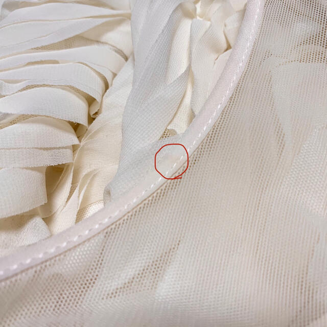 美品 milly チュール×ウェーブシフォン ワンピース ドレス アイボリー