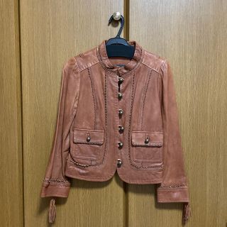グレースコンチネンタル レザージャケット ノーカラージャケット