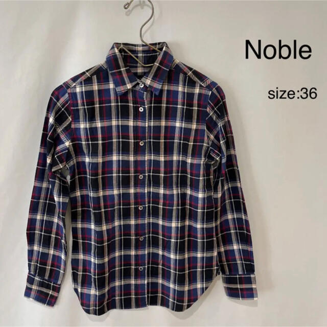 Noble(ノーブル)のノーブル Noble チェックシャツ シャツ トップス 36 レディース 黒 白 レディースのトップス(シャツ/ブラウス(長袖/七分))の商品写真