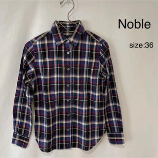 ノーブル(Noble)のノーブル Noble チェックシャツ シャツ トップス 36 レディース 黒 白(シャツ/ブラウス(長袖/七分))