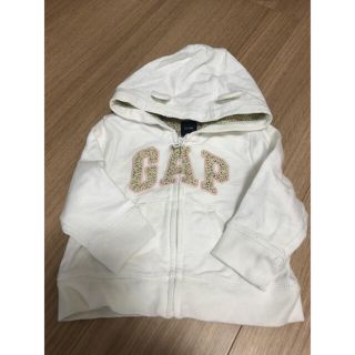 ベビーギャップ(babyGAP)の美品 GAPベビー パーカー 花柄 ホワイト くま耳 70cm アウター(ジャケット/コート)