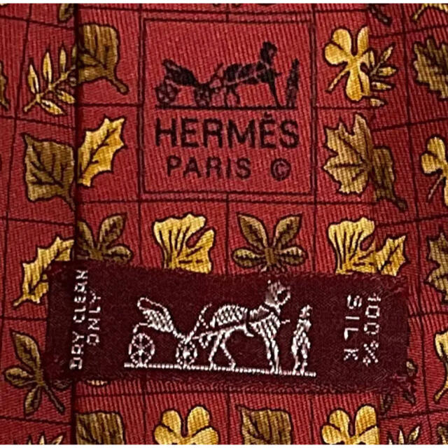 Hermes(エルメス)の【人気】Hermès　エルメス　総柄ネクタイ　葉っぱ　リーフ柄　フォーマル メンズのファッション小物(ネクタイ)の商品写真