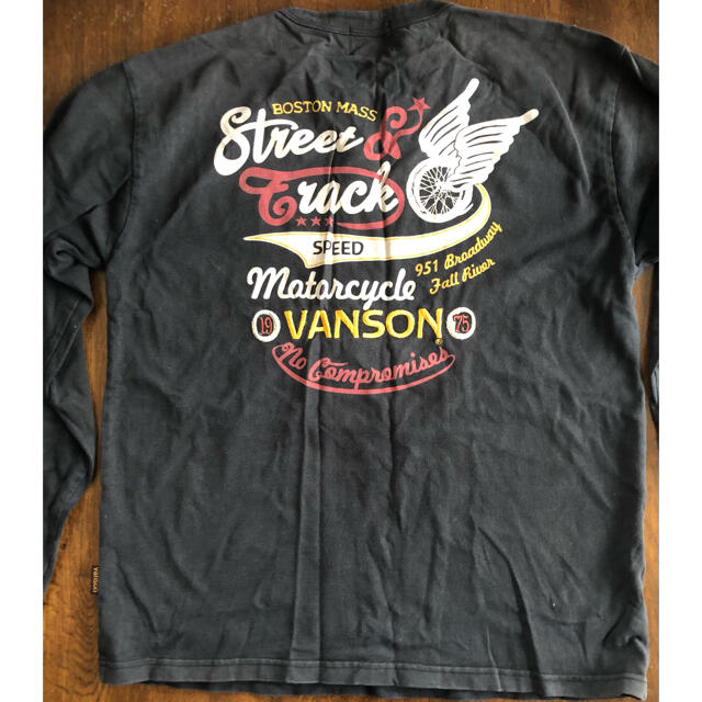 VANSON(バンソン)のVANSONロンＴ バンソン モーターサイクル BLACK メンズのトップス(Tシャツ/カットソー(七分/長袖))の商品写真