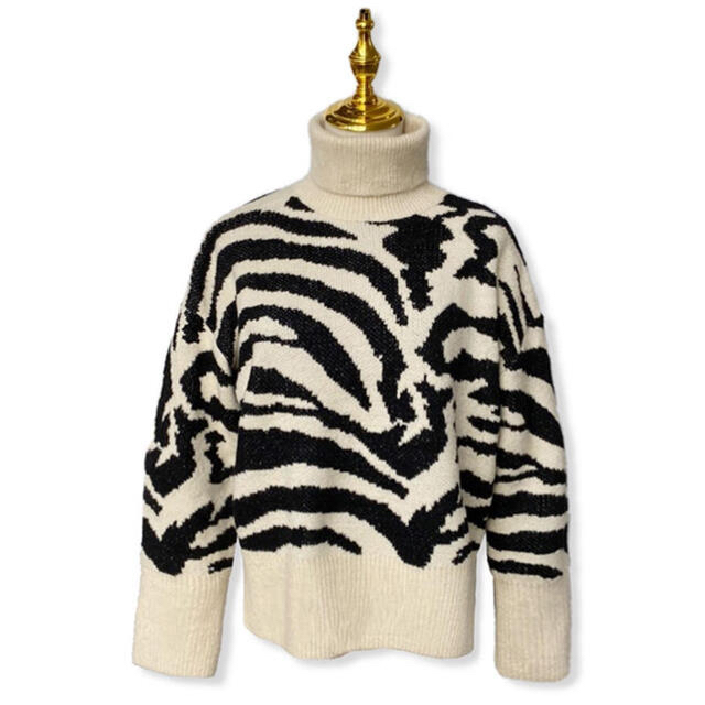 《即発送》bibiy  zebra drop shoulder knit
