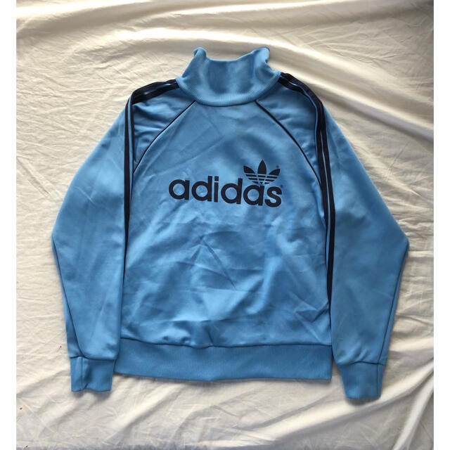 adidas - 【adidas 70s】激レア 黒タグ 水色 ジャージ vintage 古着の