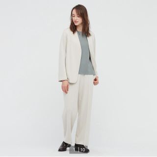 ユニクロ(UNIQLO)のUNIQLO ストレッチダブルフェイスストレートパンツ(カジュアルパンツ)