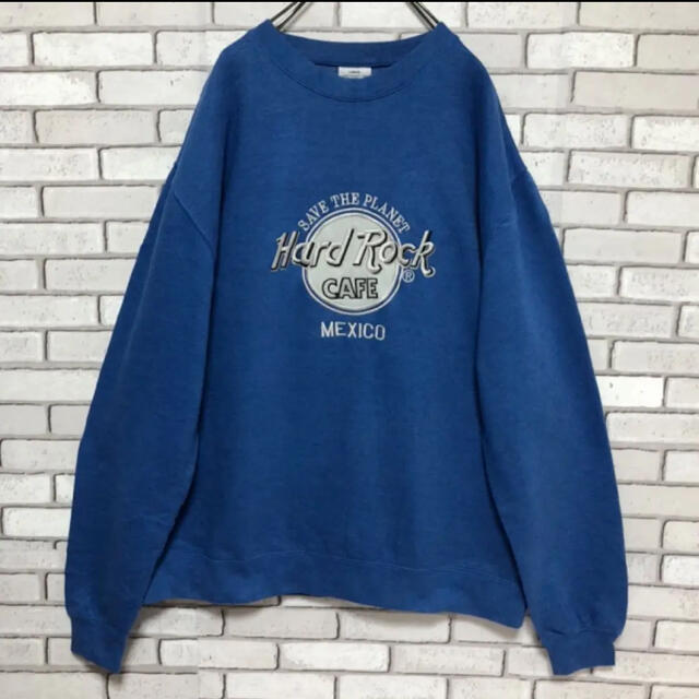アイコンロ 超希少 ☆ ハードロックカフェビックロゴ 銀刺繍 ネイビー
