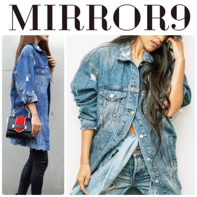 ミラーナイン　mirror9 ダメージ　デニムジャケット　ロング丈