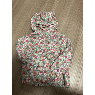 ベビーギャップ(babyGAP)の美品！GAPベビー 花柄 くま耳パーカー フード有 ピンク系(カーディガン/ボレロ)