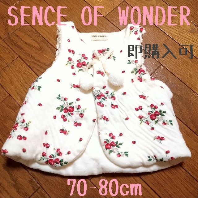 sense of wonder(センスオブワンダー)の《美品》SENCE OF WONDER 野イチゴ ベスト [即購入可〕 キッズ/ベビー/マタニティのベビー服(~85cm)(カーディガン/ボレロ)の商品写真