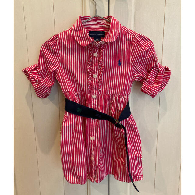 POLO RALPH LAUREN(ポロラルフローレン)のストライプシャツワンピース キッズ/ベビー/マタニティのベビー服(~85cm)(ワンピース)の商品写真