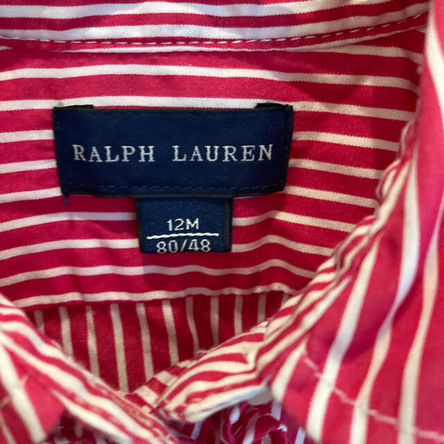 POLO RALPH LAUREN(ポロラルフローレン)のストライプシャツワンピース キッズ/ベビー/マタニティのベビー服(~85cm)(ワンピース)の商品写真