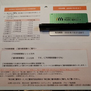 株主優待カード200万円◆三越伊勢丹◆(ショッピング)