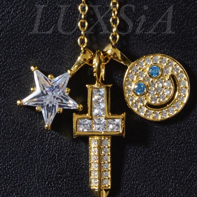24k 加工 スマイル ネックレス ソード メンズ レディース 925の通販 by ...