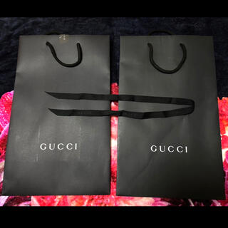グッチ(Gucci)のGUCCI グッチ　ショップ袋　紙袋　リボン　ブラック　2点(ショップ袋)