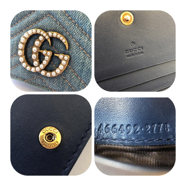 全国送料無料】GUCCI グッチ GGマーモント デニム コンパクト