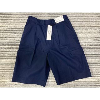 ユニクロ(UNIQLO)のUNIQLO +J  ワイドフィットカーゴハーフパンツ　ブルー　S(ショートパンツ)