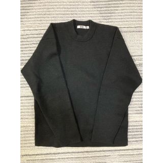 ユニクロ(UNIQLO)のUNIQLO U  ミラノリブクルーネックセーター（長袖）　ブラック　M(ニット/セーター)