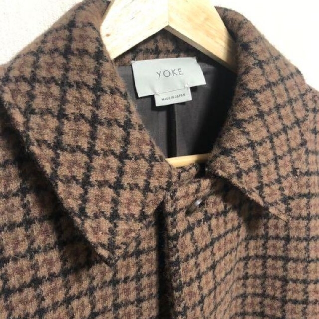 YOKE DOUBLE JQUARD KNIT BAL COLLAR COAT