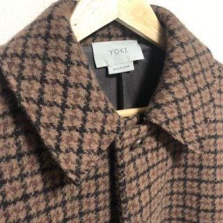 コモリ(COMOLI)のYOKE DOUBLE JQUARD KNIT BAL COLLAR COAT(ステンカラーコート)