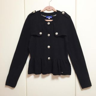 バーバリー(BURBERRY)の☆ バーバリー ブルーレーベル カーディガン ニット ペプラム ☆ ブラック(ニット/セーター)