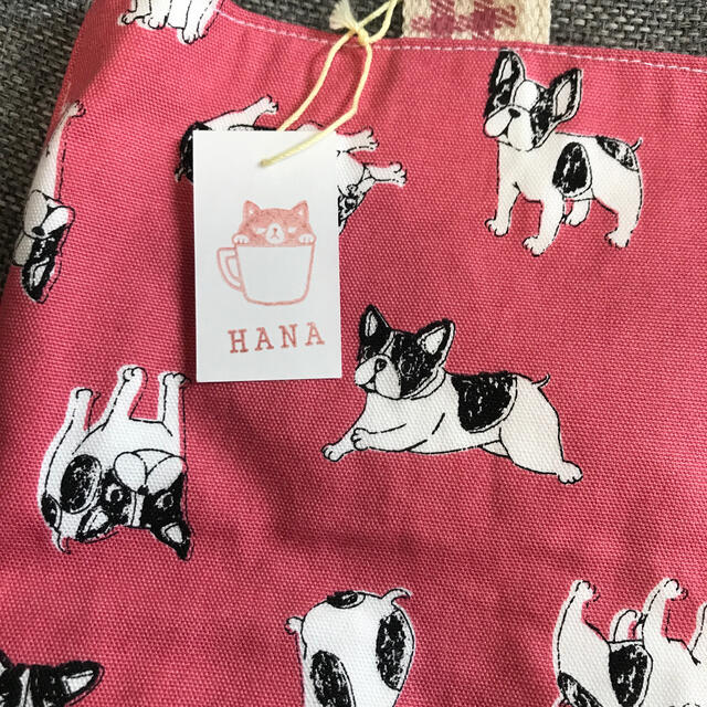 【保護犬GO】HANAHANAさん　ブレブル柄トートバッグ ハンドメイドのファッション小物(バッグ)の商品写真