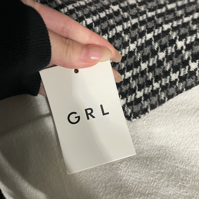 GRL(グレイル)のののまる様専用　GRL リボンベルト付き千鳥格子柄コート レディースのジャケット/アウター(ピーコート)の商品写真