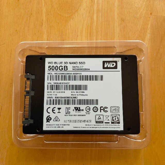 ウェスタンデジタル SSD ５００GB スマホ/家電/カメラのPC/タブレット(PC周辺機器)の商品写真