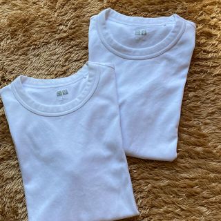 ユニクロ(UNIQLO)のたーちゃんさま専用♡ユニクロU◆クルーネックTシャツ2枚セット／Lサイズ白(Tシャツ(半袖/袖なし))