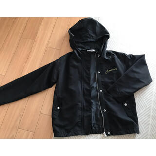フード付きジャンパー　黒　150サイズ(ジャケット/上着)