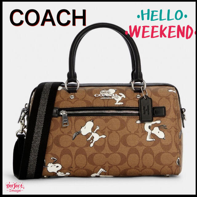 カーキサイズCOACH×PEANUTSコラボスヌーピー2wayミニハンドバッグ