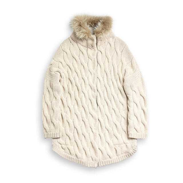 BRUNELLO CUCINELLI - E43☆フォックファーつきカシミヤブレンドニット BRUNELLO CUCINELLI - E43☆フォックファーつきカシミヤブレンドニット