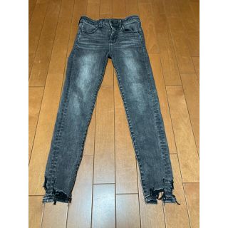 アメリカンイーグル(American Eagle)のアメリカンイーグル　デニム　ダメージデニム　グレー　32 ストレッチ(デニム/ジーンズ)