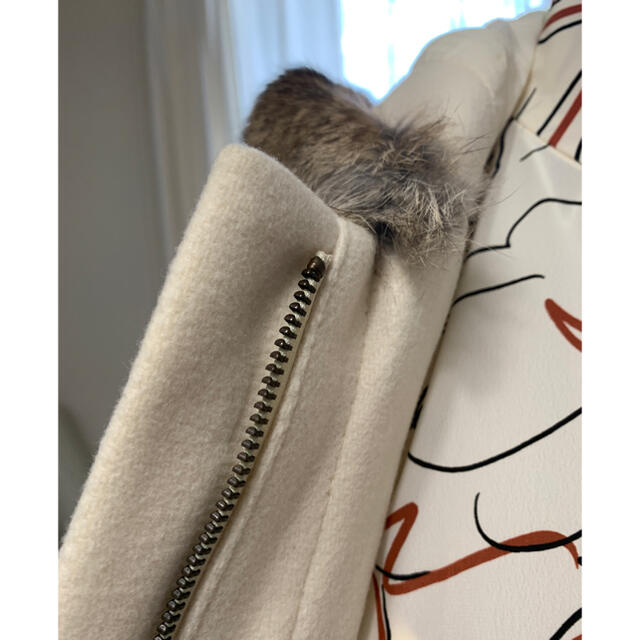Comptoir des cotonniers - オフホワイト ダッフルコート ファー付き