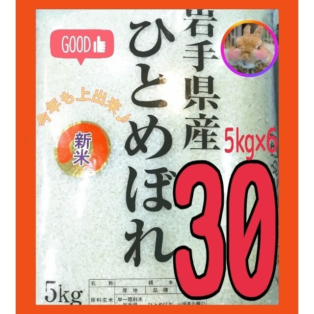 ふみぞう様専用????‍♂️ お米『岩手県産ひとめぼれ30kg』精米済 白米 激安価格の 3914円引き