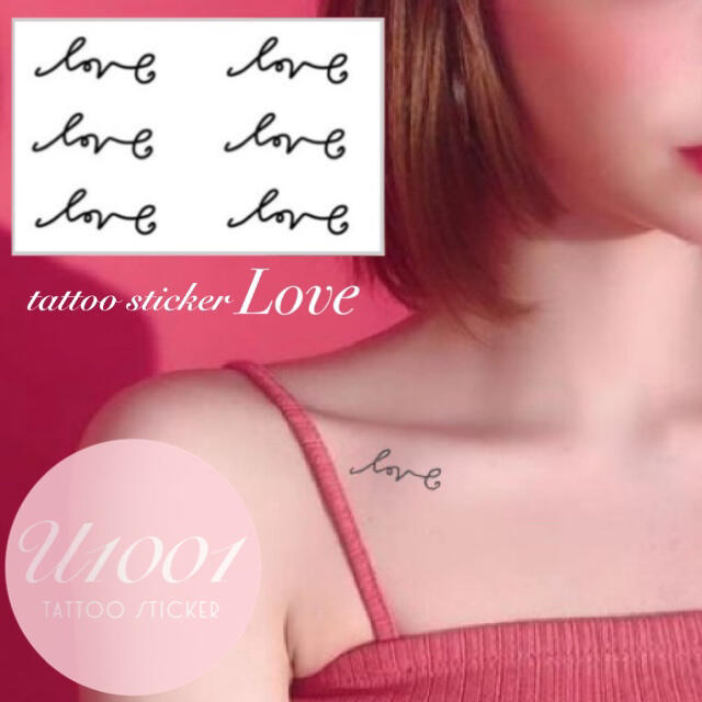 A-1／Love］ タトゥーシール 英語 文字 英字 おしゃれの通販 by tattoo sticker shop／U1001｜ラクマ