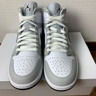 NIKE - ナイキ エアジョーダン 1 mid グレーフォグ ホワイト ブラック