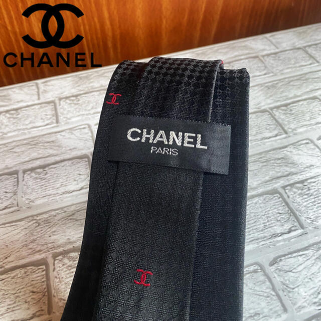 確実正規 良好 CHANEL シャネル ネクタイ  ブラック