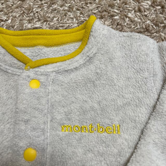 mont bell(モンベル)のフリース　グレー✖️黄色　子供　80cm モンベル  mont-bell キッズ/ベビー/マタニティのベビー服(~85cm)(ジャケット/コート)の商品写真