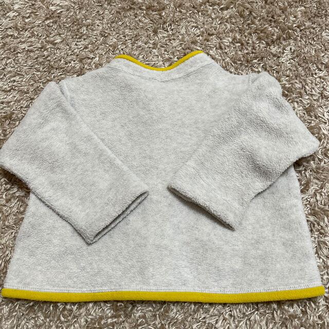 mont bell(モンベル)のフリース　グレー✖️黄色　子供　80cm モンベル  mont-bell キッズ/ベビー/マタニティのベビー服(~85cm)(ジャケット/コート)の商品写真