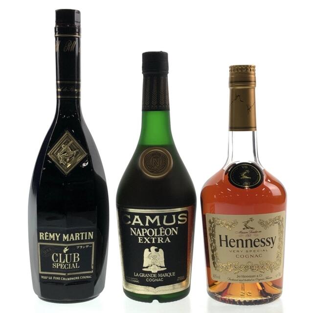 バイセルブランデーセット3本 REMY MARTIN CAMUS Hennessy コニャック
