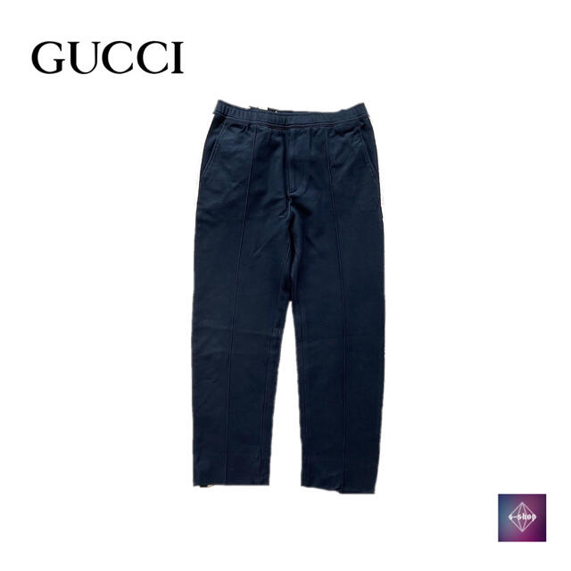 Gucci - GUCCI サイドライン ジョギングトラック テーパードパンツ ネイビーの通販 by s-shop ｜グッチならラクマ