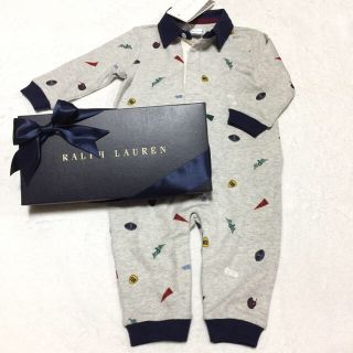 ポロラルフローレン(POLO RALPH LAUREN)の新品✨ラガーシャツ ロンパース 9M/75(ロンパース)