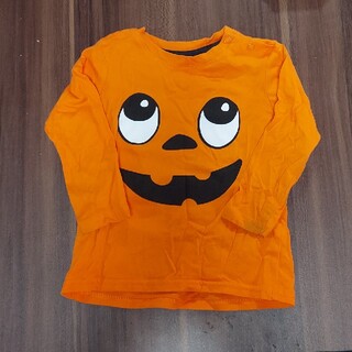エイチアンドエム(H&M)のオレンジ ロンＴ(Tシャツ/カットソー)