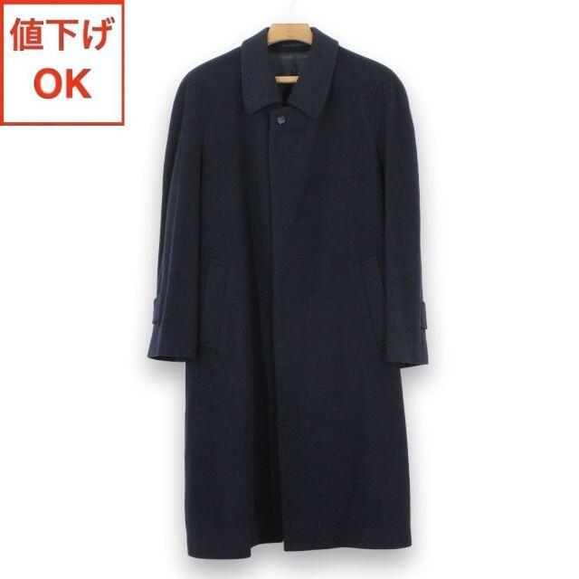 58【極美品】カシミヤ100％ ステンカラーコート L メンズ A6 tqe