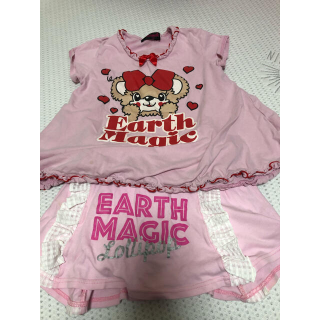 EARTHMAGIC(アースマジック)のアースマジック スカパン Tシャツ キッズ/ベビー/マタニティのキッズ服女の子用(90cm~)(Tシャツ/カットソー)の商品写真